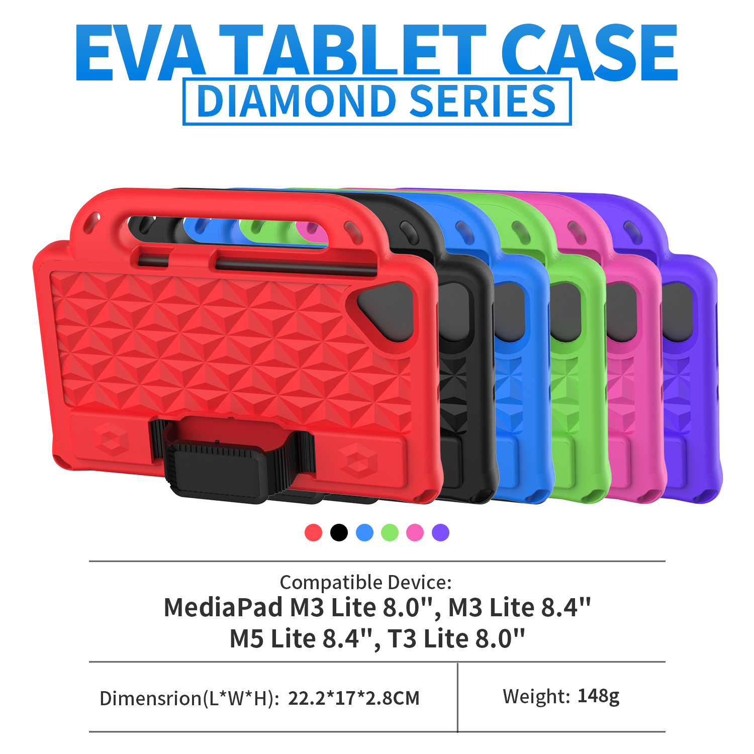 Shockproof Rugged Carrying Tablet Cover Case for MediaPad M3 Lite 8.0