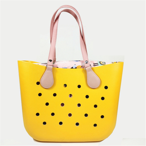 Yellow Fashion EVA Beach Bag with Different Handle